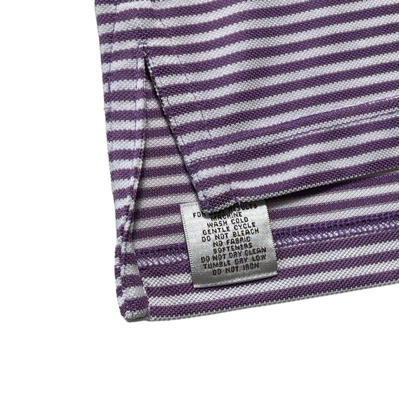 Peter Millar Large L Summer Comfort Golf Polo Shirt Hamilton Farm Purple Striped - Picture 9 of 16